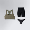 Conjunto Fitness Feminino | Top, Short Médio e Calcinha Antiodor